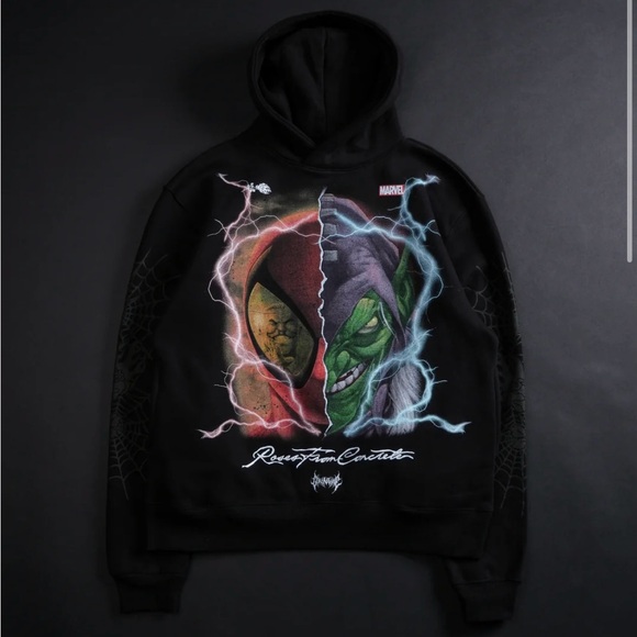 CIVIL REGIME X MARVEL SPIDER-MAN X GREEN GOBLIN “ SPIDER GOBLIN” HOODIE - Picture 3 of 7